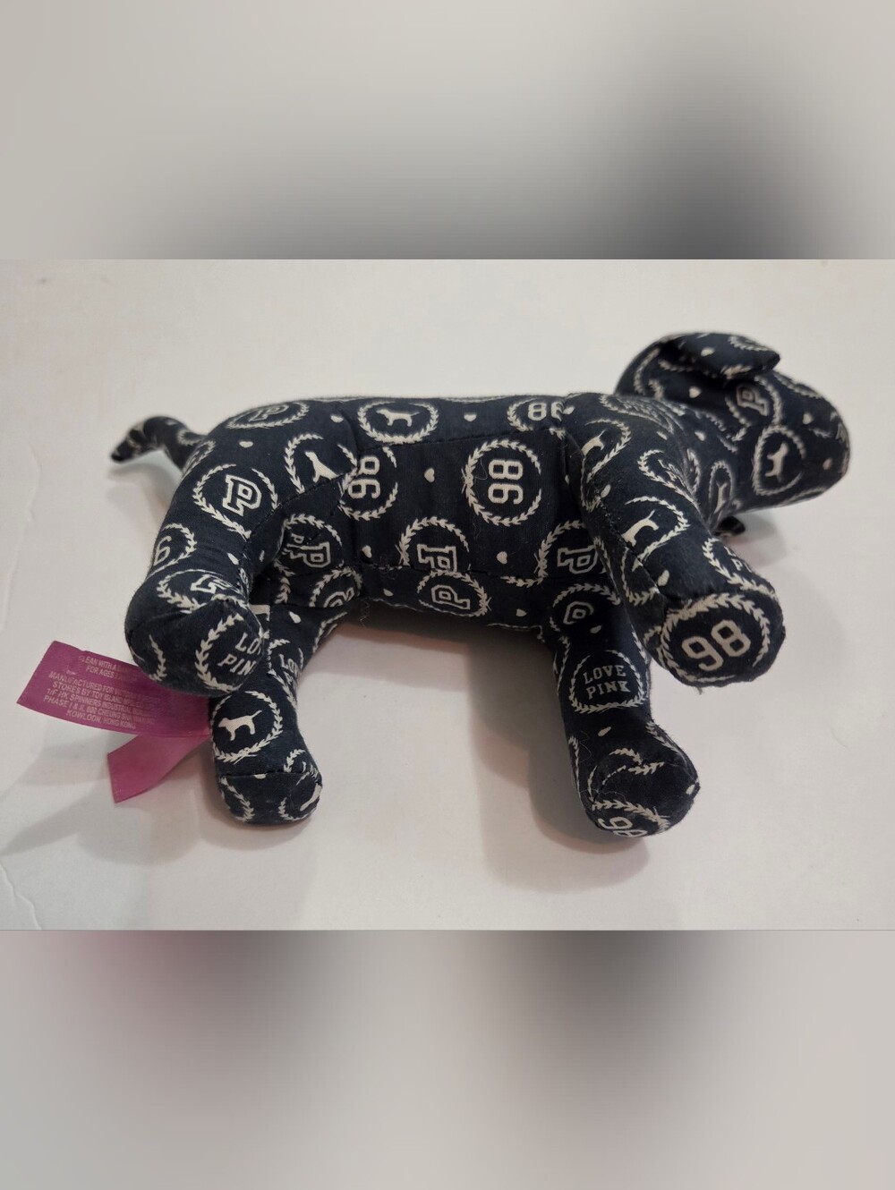 Victoria's Secret PINK Victoria's Secret Navy Patterned Dog Plush Décor - Picture 5 of 12